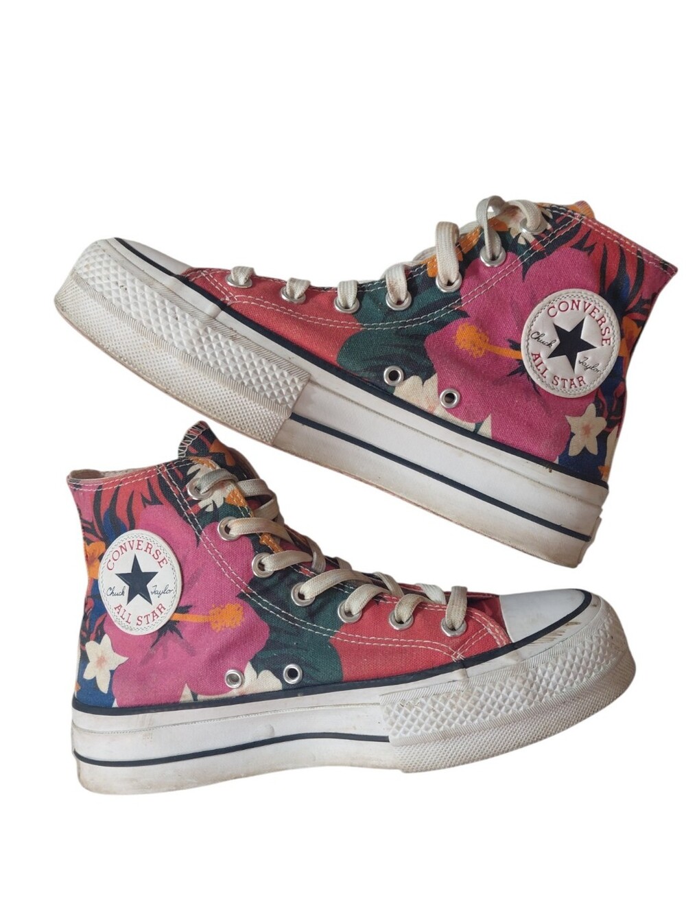 Converse Floral High Top Canvas Sneakers Women's Size 7 All-Stars